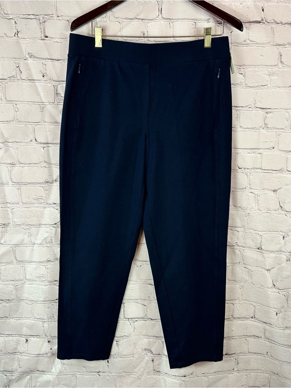 Talbots Navy Pull-On Cropped Ankle Pants